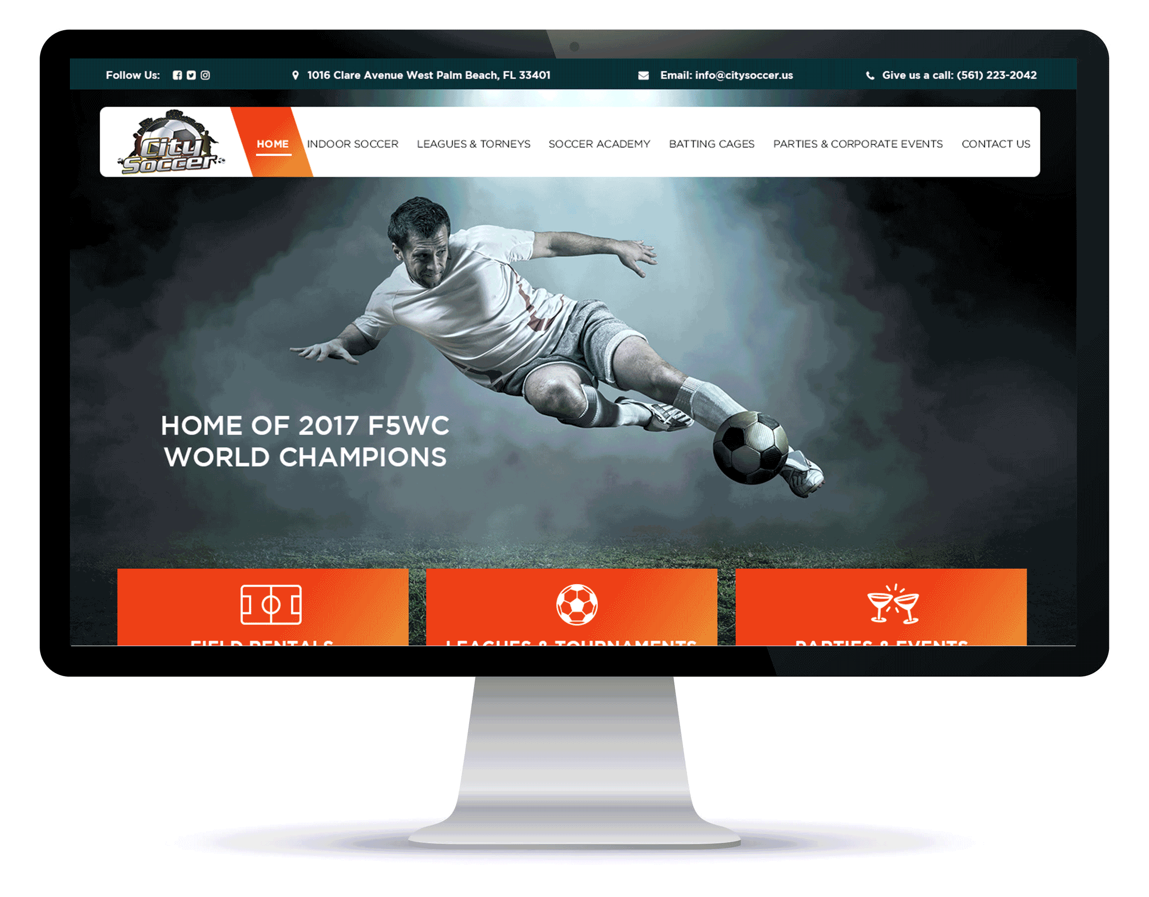 City Soccer - Website design, Graphic Design, Photography